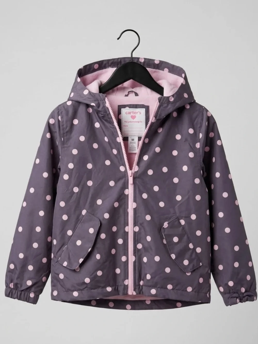 Carter's Gray Jacket with Pink Polka Dots